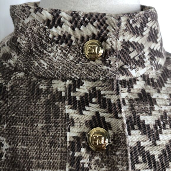 St. John Sport By Marie Gray Aztec Geometric Print Snap Button Jacket Women’s L - Picture 5 of 8